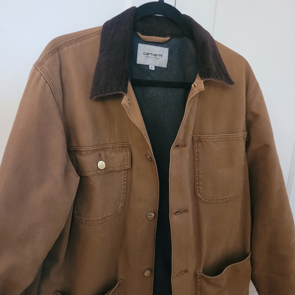 Carhartt Michigan Chore Coat Winter Jacket Lined Size M Hamilton Brown Tobacco - Picture 7 of 9